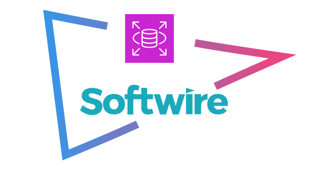 AWS RDS logo alongside a Softwire visual