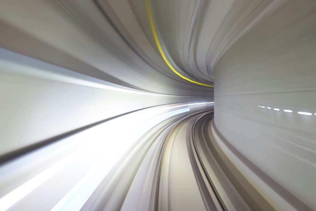 An abstract image showing speed via tunnel.